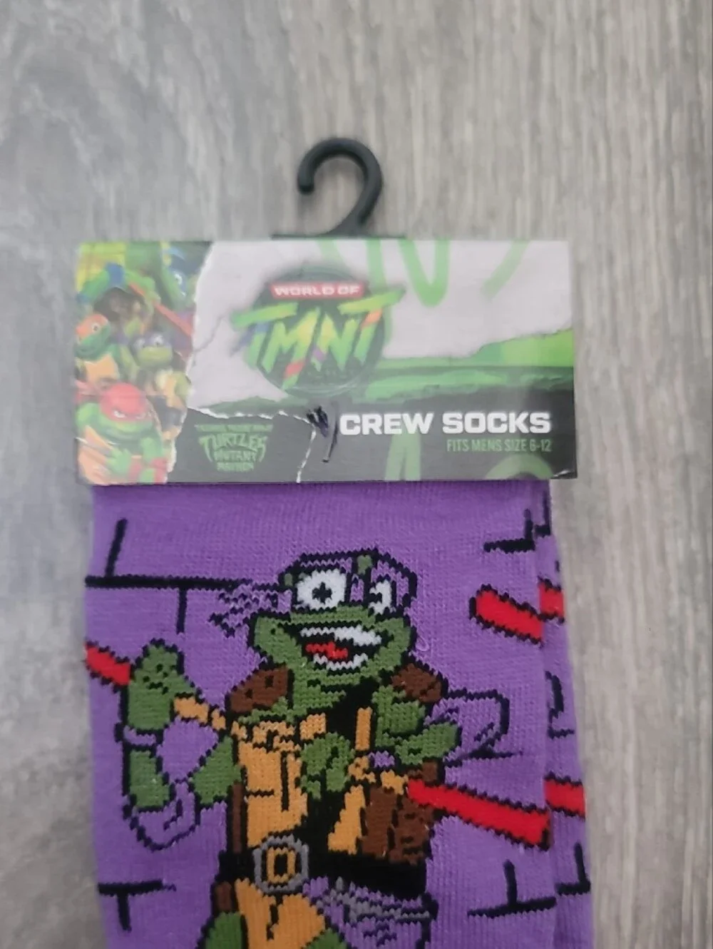 Teenage Mutant Ninja Turtles TMNT Purple Donatello Casual Crew Socks